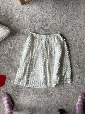 English Factory white flare skirt M